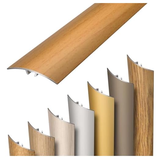 Dalsys Übergangprofil selbstklebend Übergangsleiste, Bodenleiste aus Aluminium eloxiert - Ausgleichsprofil für Laminat- & Parkettböden, Türschwelle, 90cm x 30mm Buche