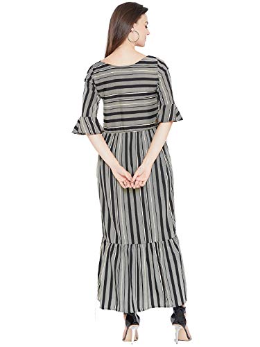 Image of Cottinfab Women's Crepe Pleated Maxi Casual Dress