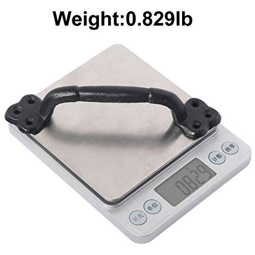 Webi Barn Door Handle,9 Inch Cast Iron Gate Handle,Rustic Metal Fence Handle Gate Pull Garage,Black,2 Packs #TOP4