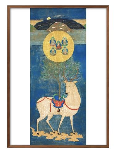 春日鹿曼荼羅 A3 サイズ おしゃれ 絵画 インテリア 北欧 イラスト マット紙 艶消し アートパネル 額 フレーム デザイン 壁掛け 風景 抽象 油絵 水彩 グッズ 引越し ギフト 新築祝い ディスプレイ