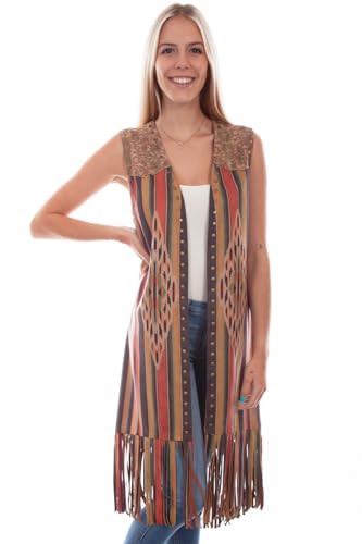 Scully Western Vest Womens Microfiber Long Fringe Serape F0_HC768
