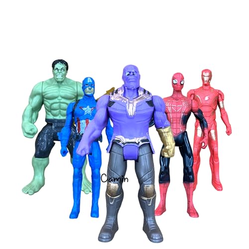 Camin Superhero Action Figure Toys Superheroes Set of 5 | New Toy Set for Kids with Movable Joints | Durable Plastic Action Figures for Boys & Girls/B