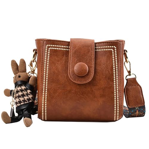 NEBIL Vintage Bucket Bag, Women's Crossbody Bags, Bootara Bucket Bag, Vintage Shoulder Bag with Adjustable Widened Strap