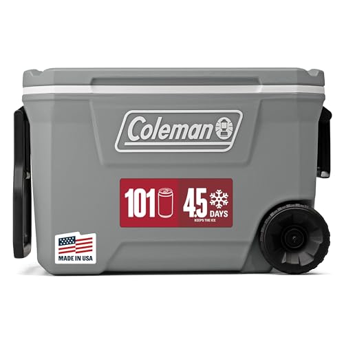 Coleman Classic Series Insulated Portable Rolling Cooler with...