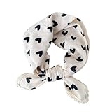 Pemilosci Soft Cotton Like Lace Bandana Headband, Head Wrap, Protective Coverage, Hair Neck Scarf for Girl for Women 24 x 24 inch (CAS030 - Heart B)