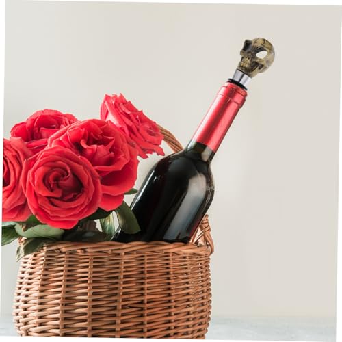 Tapón de botella de calavera PRETYZOOM, tapas de vino reutilizables de aluminio 6