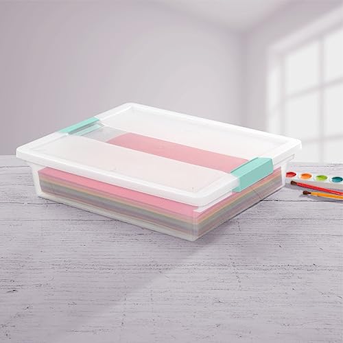 Image of Sterilite Large Clear Plastic Stackable Storage Container Bin Box Tote with Clear Latching Lid Organizing Solution for Home & Classroom, 30 Pack