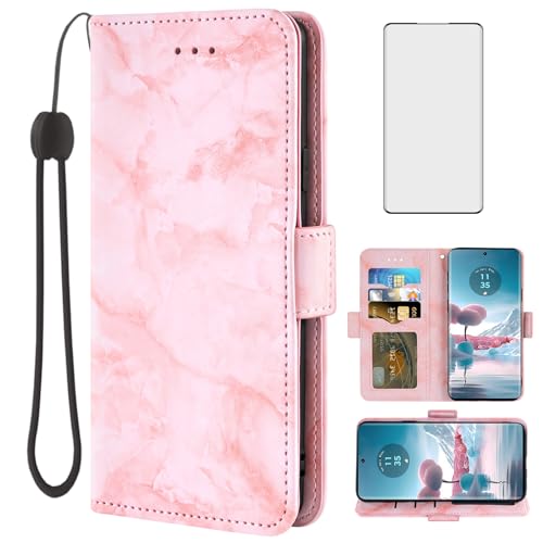 Housse marbre Motorola Edge 40 Neo avec fente cartes pour vos sorties et trajets quotidiens