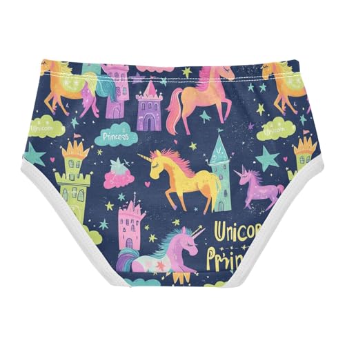 Wusikd Unicorns Stars Girls' Underwear Cotton Castles Girls Briefs Soft Toddler Underwear 2T2