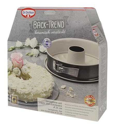 Dr. Oetker Springform mit Flach- und Rohrboden Ø 26 cm Back-Trend – Backform mit keramisch verstärkter Antihaft-Beschichtung… – Ansicht 3
