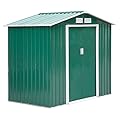 Outsunny 7' x 4' Outdoor Storage Shed, Garden Tool House with Foundation Kit, 4 Vents and 2 Easy Sliding Doors for Backyard, Patio, Garage, Lawn, Green