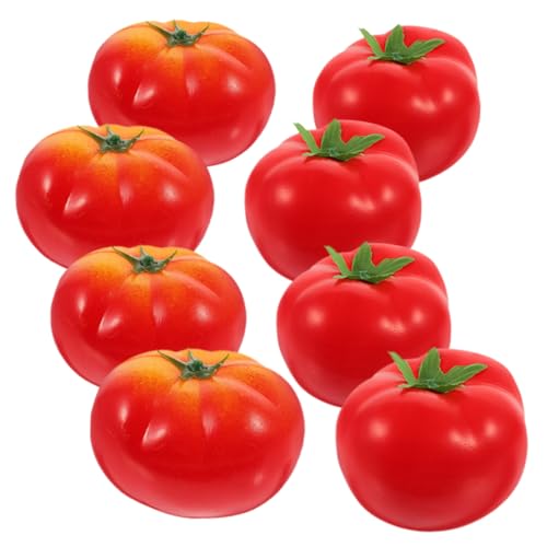 HOOTNEE 8pcs Lifelike Tomato Models Artificial Vegetables for Kitchen Decoration for Teaching Tools Home Decor and Photography Props Non Fading Design