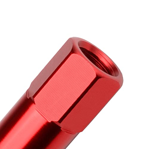 Image of Red 20 PCS M12x1.5 Lug Nuts 60mm Extended Tuner Aluminum Wheels Rims Cap WN02