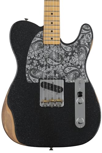 カスタムエレキギター ペイズリー エレキギター】-Fender-ブラックペイズリー柄がカッコイイ！Made