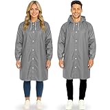 REDSTAR Poncho Pluie Imperméable Femme et Homme avec Capuche   2 pièces, Veste longue waterproof à boutons pour adulte, Poncho de pluie long pour adulte, Pliable, Pour festival, randonnée, vélo