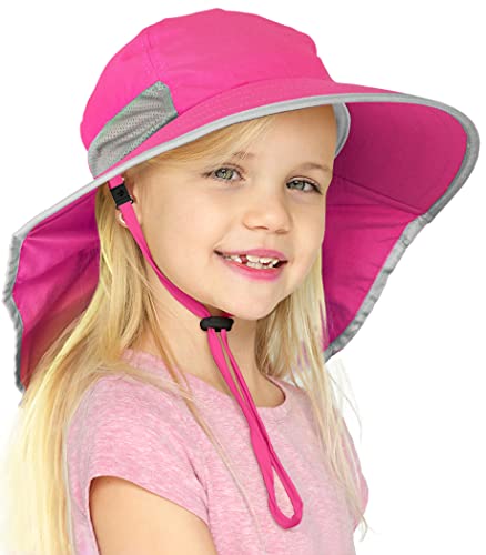 GearTOP Sun Hats for Kids, Girls Sun Hat, Kids Sun Hat for Boys, Kids Beach Hats, Toddler Sun Hat for Children Ages 5-13, Pink