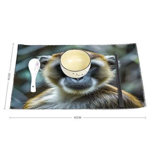 Set de table résistant à la chaleur The Silent Monkey en toile lavable et durable - 3