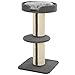 PawHut Arbre à Chat avec griffoir Centre d'activités 2 Plateformes Coussin Gris