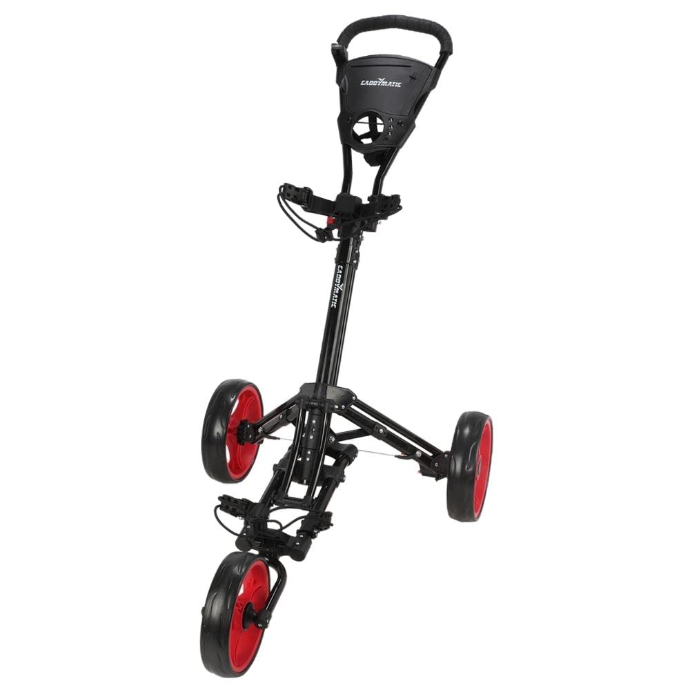 Golf X-Lite One-Click Carrito DE Golf Plegable para Tirar/Empujar, Negro/Rojo