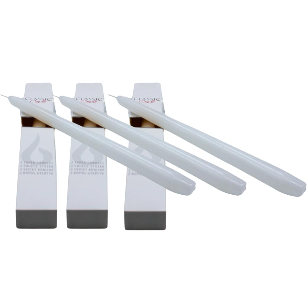 Tapered Candles, Taper Candles, Table Candles, Table Candles, Candlestick Candles in a Set of 6 in White, Pack of 6 - Image 4
