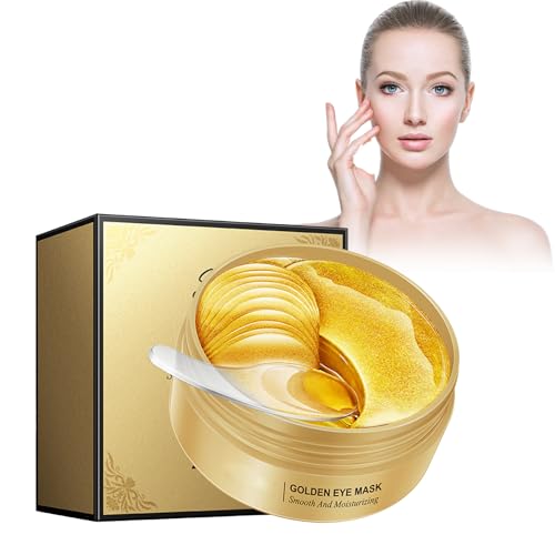 Hppsctink 60PCS Máscara de Ojos, Máscara de ojos dorada, Mascarilla para Ojeras, Reduce las Líneas de Expresión y las Bolsas, eye cream