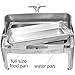 TigerChef Chafing Dish Buffet Set - Roll Top Chaffing Dishes Stainless Steel - 3 Chafer and Buffet Warmer Set with 6 Fuel Gel and 3 Plastic Tongs