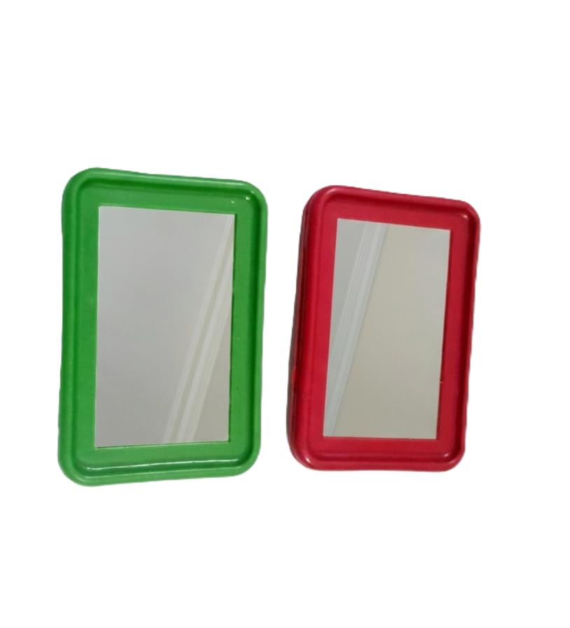 Plastic Handheld Mirror Set for Home & Travel | Rectangular Multipurpose Makeup Mirror | Pack of 2-image-25