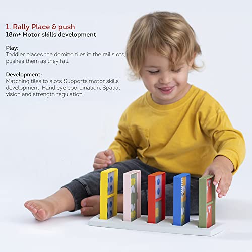 Taf Toys My 1St Domino Rally, Huge Domino Tiles Set For Toddlers, Learn To Count, Match, Recognize & Name Colors, Animals & Shapes. Stem Encourages Fine Motor & Cognitive Skills, Hand-Eye Coordination #TOP1
