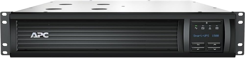 APC 1500VA Smart UPS with SmartConnect, Rack Mount UPS Battery Backup, Sinewave, AVR, 120V (SMT1500RM2UC) + Network Cable + Wire Ties