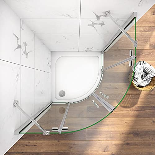 Cabina de ducha semicircular mamparas de baño 6mm cristal templado Curva Italiana 80x80cm