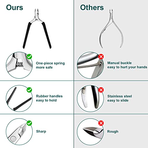 Cgbe Cuticle Clipper Professional Cuticle Trimmer Remover Tools Nail File And Buffer, 12 Pcs Professional Thickness Nail File Set Double Sided Grit Nail Emery Boards For Nails #TOP2