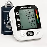 Vive Precision Blood Pressure Monitor for Home Use – Digital Automatic Upper Arm BP Machine with Cuff, Accurate Blood Pressure and Heart Rate Monitor, Large Adjustable Cuff, Easy One-Touch Operation