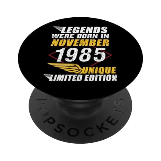 Cumpleaños Noviembre 1985 Edición Limitada Regalo Vintage PopSockets PopGrip Intercambiable