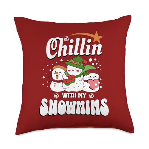 Snowmen Signing Christmas Cheer, Beaties Throw Pillow