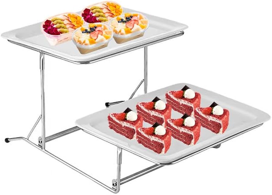 Amazon｜ビュッフェディスプレイプレート 2段サービングトレイスタンド
