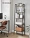 VASAGLE Ladder Shelf, 5-Tier Bookshelf, Storage Rack, Bookcase with Steel Frame, for Living Room, Home Office, Kitchen, Bedroom, Industrial Style, Rustic Brown and Ink Black ULLS45X