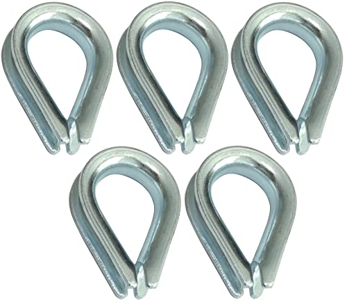 AERZETIX - Juego de 5 Guardacabos - para Cables Cuerdas Ø4mm - en Acero Galvanizado - C43536