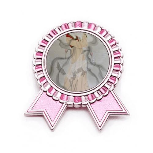 Broche éventail pliable peinture chinoise en métal rose taille M pour collectionneur de bijoux