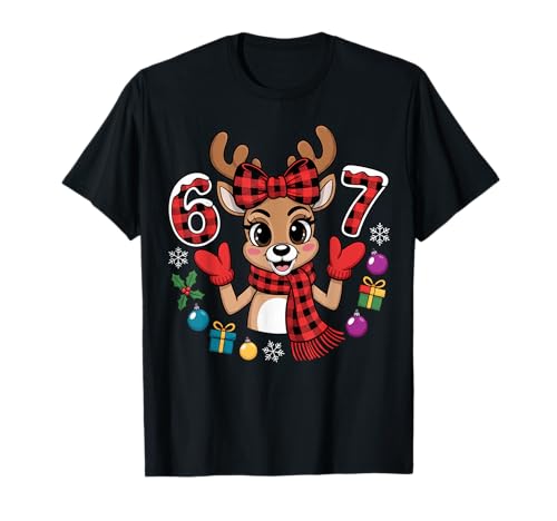 67 Christmas Outfit Women Meme Reindeer Six Seven 67 T-Shirt