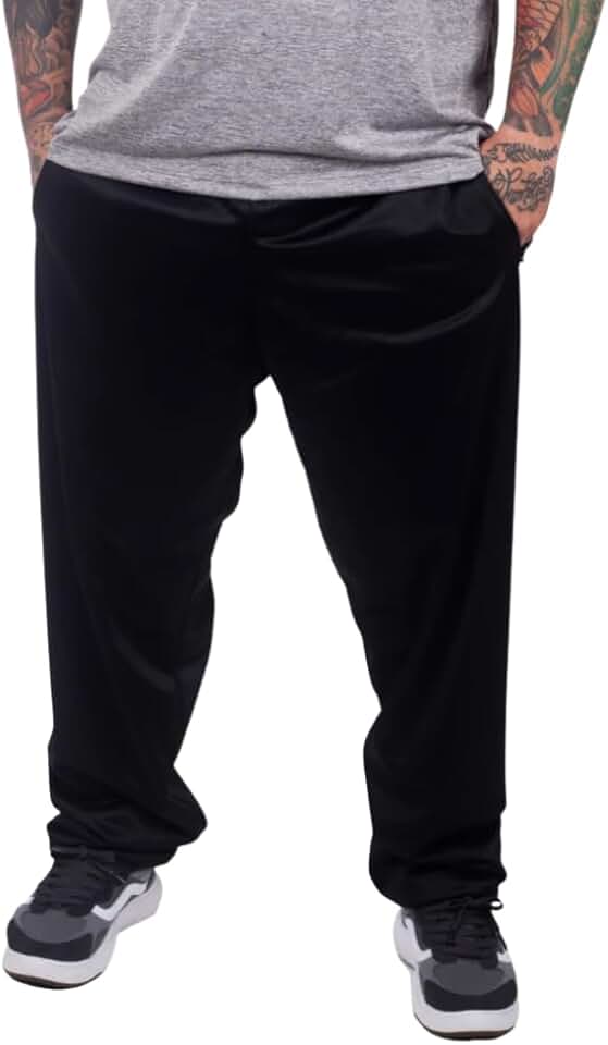 Calça Masculina Plus Size Chimpa Poliéster Esportiva Jogger Bolsos Laterais G1 G2 G3 G4