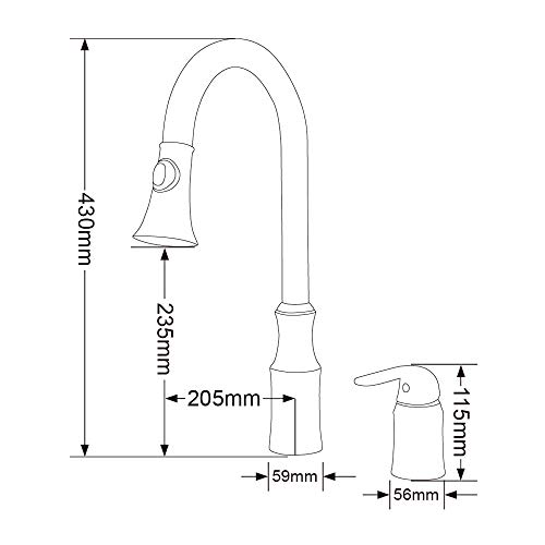 Robinet de cuisine double bec évier de cuisine avec ressort et grue