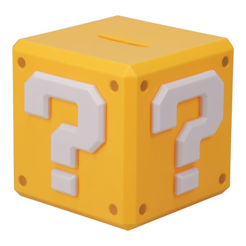 Paladone Super Mario Question Block Money Box - Officially Licensed Gift for Kids Bedroom Accessories & Decor