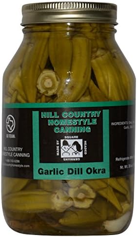 Texas Hill Country Pickled Garlic Dill Okra 32 oz