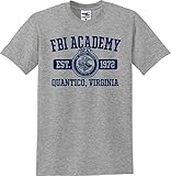 FBI National Academy Quantico Virginia Est. 1972 Unisex T-Shirt (S-5X) (Medium, Sport Grey)