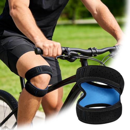 Breathable Knee Pads, 8x7x1 In Adjustable Compression Stabilizers Flexible Volleyball Knee Pads,Lightweight Universal Fit Knee Pads for Men Women Running Basketball Hiking Workout Session (Black) — view 5