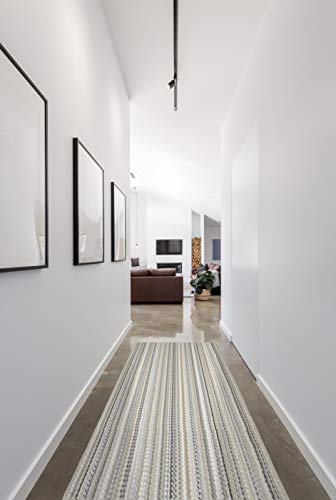 Garland Rug Carnival Stripe 3 Ft. X 8 Ft. Random Earth Tone Runner Rug #TOP4
