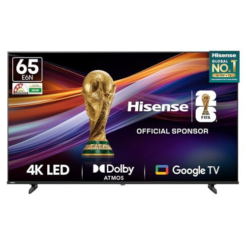 Hisense 164 cm (65 inches) E6N Series 4K Ultra HD Smart LED Google TV 65E6N (Black)