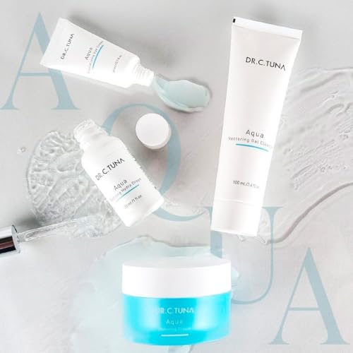 FARMASi Dr. C. Tuna Aqua Hydrating Cream, Intensive Facial Moisturizer with Hyaluronic Acid, Fast-Absorbing Gel Cream for Dryness-Induced Lines, All Skin Types, 1.7 fl oz