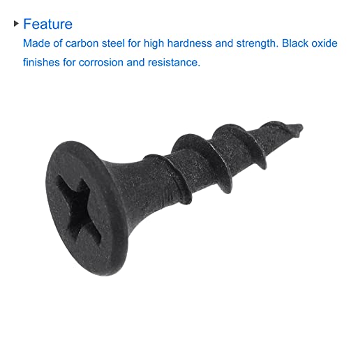 sourcing map 150 Stück Holzschrauben Kreuzschlitz Flachkopf Kohlenstoffstahl Blechschrauben #8 x 5/8 Zoll Schwarz – Bild 5