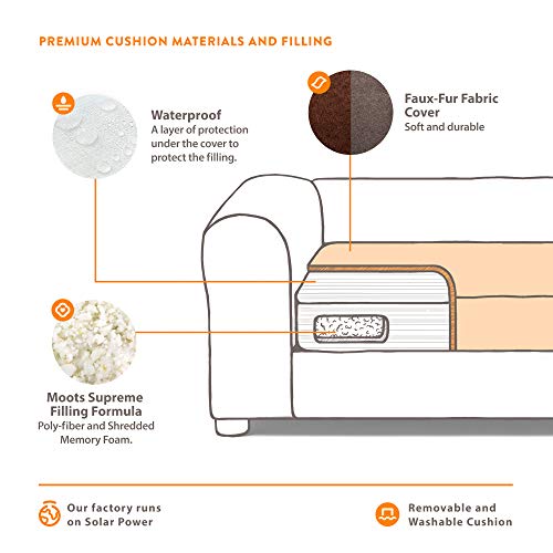 Moots Premium Leatherette Pets Sofa, Regular, Black/Charcoal, Large #TOP5